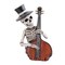 Halloween Skeleton Ornaments Posable Cartoon Skull Statue Mini Resin Skeleton With Flower Guitar Figurines For Home